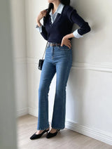 Panyu Hidden Banding Semi-Bootcut Denim Pants