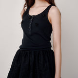 Beads Lip Sleeveless (Black)
