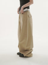 Peak stud back-pocket pants -2C