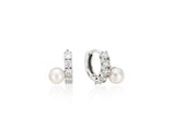 25FW★ エッセンスシルバー(W)モイサナイトフレッシュウォーターパールピアス5mm