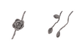 handmade knit flower strap - grey    
