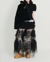 レイチェル 2ベルトディテールショート丈ファージャケット (Lining Quilted)