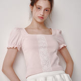 Lace Puff T-shirt (Pink)