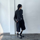 Aライン シルエット ハイストリート ツイルショーツ