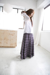 checke long flare skirt(3colors)