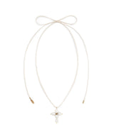 クロスパールネックレス(White)