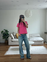 washed low denim