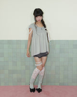  LACE LAYERED OVER KNEESOCKS / MINT