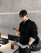  Belerice Henry Neck Cable Overfit Knit