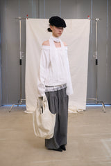 Off Shoulder String Sweatshirt (Ivory)