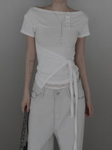 Tie Knot Boat Neck Tee