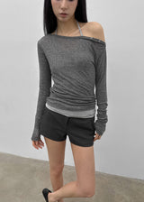 [MADE] Karen Off-shoulder Tencel Long Sleeve Tee