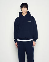 25FW BORDER LINE BASIC LOGO HOODIE DARK NAVY
