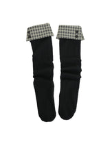 check button kneesocks / black