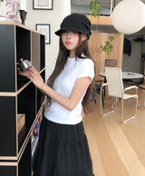 フォルネルアンバランス襟付き半袖Tシャツ