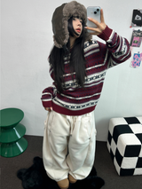 ノルディックスノーフラワーディアニット🦌❤💙🩶3COLOR