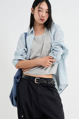Star stud leather belt