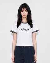 レオパードリンガーTシャツ(WHITE/GRAY) [WOMEN]