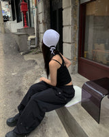 (Unisex) ボタンナイロンパンツ