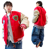 Oversized Wafer Varsity Jumper Jacket