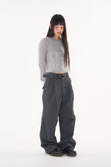 Space pier wide cotton pants