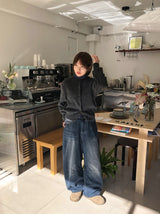 ハイソンバルーンワイドブラッシュデニムパンツ