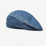 On the Moment Denim Pocket Beret  Hat C3 DEEP BLUE