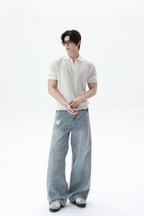 Textured V-Neck Lightweight Tee