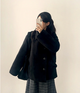 Bomi A-line pleated check midi skirt 