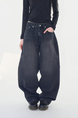Darnel curved denim pants