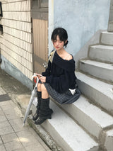 リブヴィンテージチェックスカート