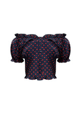 MINI HEART TWO WAY BLOUSE / NAVY