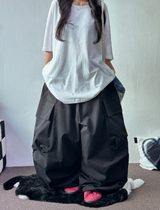 BIG BIG COTTON CARGO BALLOON WIDE OVER PANTS 🖤🩶🤎 - 3 COLORS