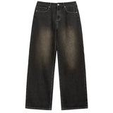 Basic washing denim pants (dark black)