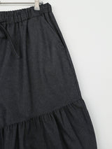 shirring bermuda denim pants