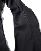 PADDED FLARED BLACK DENIM PANTS 