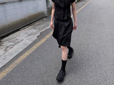  DOUBLE BUTTON PLEATS SKIRT