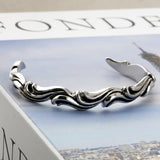 SVB-193 Rough Wave Men`s Bangle Bracelet