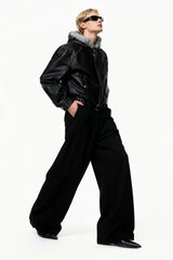 Fur Hood Padded Biker Jacket