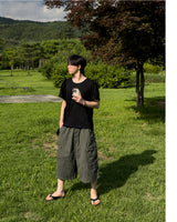 Erne Crop Over U Neck Short Sleeve Tee