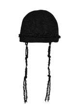  KNIT BRAID BEANIE . BLACK