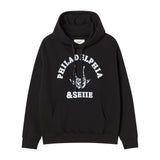 Devil Stitch Applique Hoodie Black
