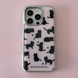 beloved cat silver frame case (pink dot)
