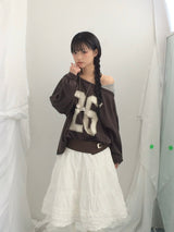 Numbering loose sweatshirt