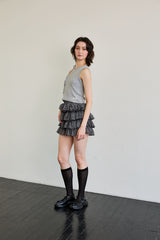 BEBE UNBALANCE SLEEVELESS TOP / GRAY