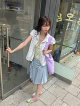 Vintage String Pintuck Shirts - Cotton Candy(Stripe)