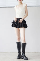 genti lace short sleeve blouse