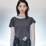 T11.00 アンバランス半袖Tシャツ