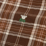 ストレンジャークラシックフィットコットン刺繍ロングスリーブシャツ (Brown Check)