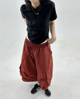 NYLON PARACHUTE BERMUDA PANTS❤🖤🩶💚